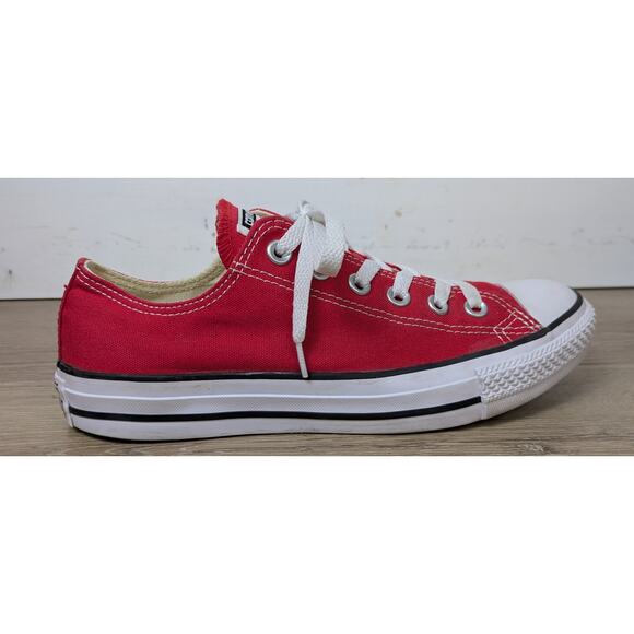Converse All Star Chuck Taylor Sneakers Womens 8 Mens 6 Red White Canvas Low Top - Picture 11 of 11